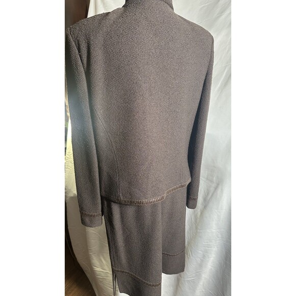 Vintage St. John Brown Tweed Set Sz. 14 Jacket and Skirt 10 - Picture 5 of 11